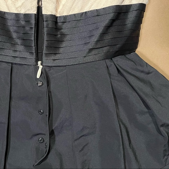 ✨NWoT✨🏷BCBGMAXAZRIA: Black/Cream Fit & Flare Tuxedo Cocktail🍸Dress - Picture 6 of 15